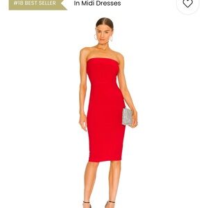 Norma Kamali Red Strapless Dress